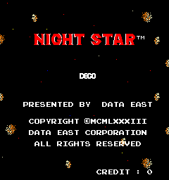 Night Star (Cassette, set 1) Title Screen